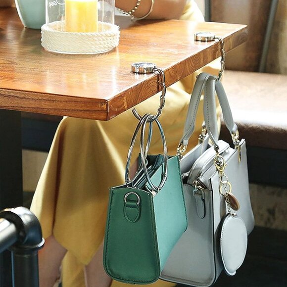 Purse Bag Portable Holder/Hook For Tabletop, High Quality, 6 Jeweled Colors - Picture 1 of 6